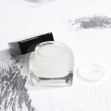 20ml 50ml Square Empty Glass Herb Jar For Eye Gel With Black Lid